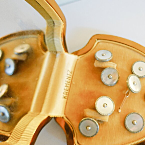 COPY - Krementz Platinum & 14k White Cufflinks and studs Complete set - Picture 3 of 5